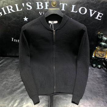 Cardigan sweater knitted jacket baseball collar Cardigan sweater knitted jacket baseball collar