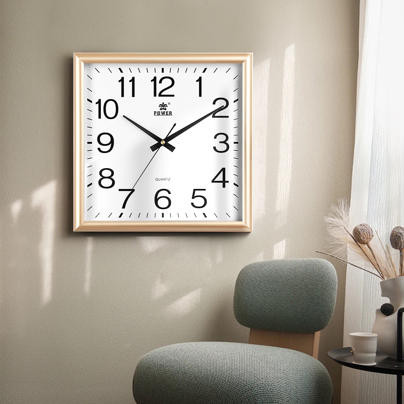 POWER Overlord living room mute clock square wall clock home bedroom clock school meeting simple quartz clock