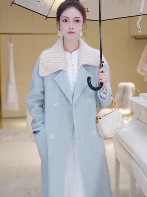 Autumn and Winter Anti-Dirt Collar, Woolen Knitted Ribbed Collar, Pointed Collar, Fashionable and Versatile Coat, Soft and Warm Accessories