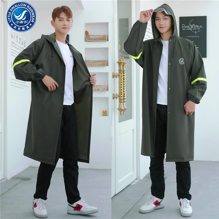 Little Swallow one-piece raincoat long body single anti-storm men and women thickened adult outdoor hiking face protection poncho