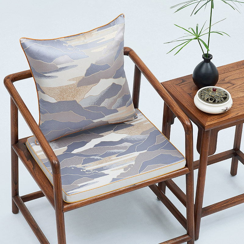Light luxury wind chair cushion new Chinese style removable and washable non-slip wooden sofa cushion tea chair cushion cover chair cushion custom