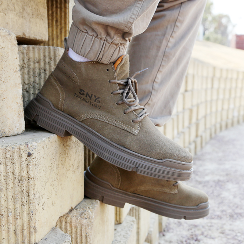 Martin boots men's spring and summer breathable low-top men's shoes British style tooling shoes wild leather trend board shoes casual shoes