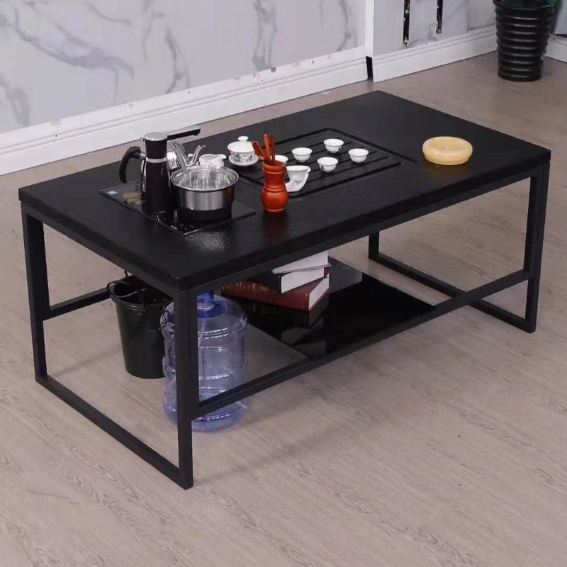 High-end office furniture guests receive tea table quality Gongfu tea several burnt stone surface tea table 1 3 m double layer