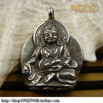 Nepal handmade 925 sterling silver Yellow God of Wealth Buddha Pendant Pendant Amulet