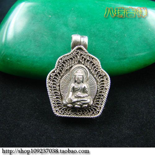 Nepal 925 sterling silver pure handmade Sakyamuni Buddha statue Gawu box amulet pendant