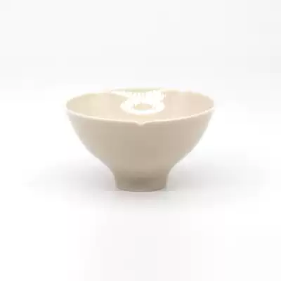 Lushuishanfang Dingzhou Dingyao white glaze Kui mouth hat small cup tea ceremony Master Cup