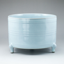 Lushuishanfang Ruzhou Ru Kiln imitation of Northern Song Dynasty Ruyao Tianqing Xuanqian pattern antique pieces