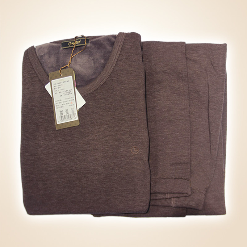 Goldlion thick plus velvet heating underwear for men and women solid color underwear autumn clothes sanitary pants winter couple double layer