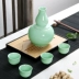Rượu ấm với nửa cốc nước nóng màu vàng rượu vang trắng rượu lẩu celadon 1 hai ly rượu nhỏ decanter bộ rượu bằng gốm - Rượu vang giá để rượu vang Rượu vang