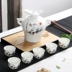 Rượu ấm với nửa cốc nước nóng màu vàng rượu vang trắng rượu lẩu celadon 1 hai ly rượu nhỏ decanter bộ rượu bằng gốm - Rượu vang giá để rượu vang Rượu vang