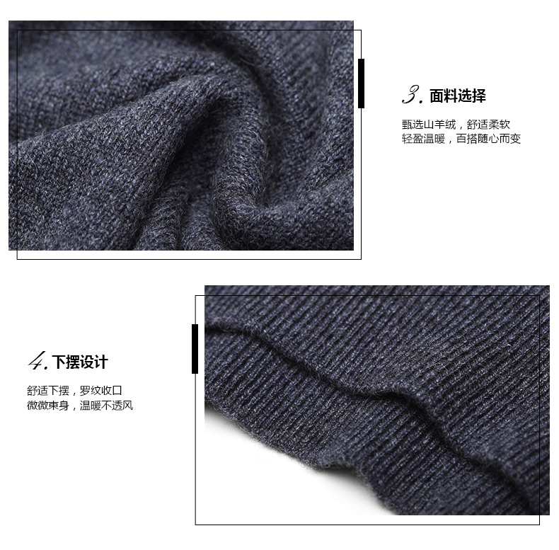 Phi Phi tinh khiết cashmere áo len nam giản dị vòng cổ tinh khiết cashmere cơ sở áo sơ mi đan áo len