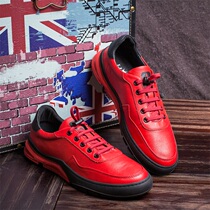 Casual Leather Shoes Mens Foot Pedals Sloth Shoes Red Genuine Leather Mens Shoes Trends 100 Hitch Men Casual Shoes 2020 Autumn New