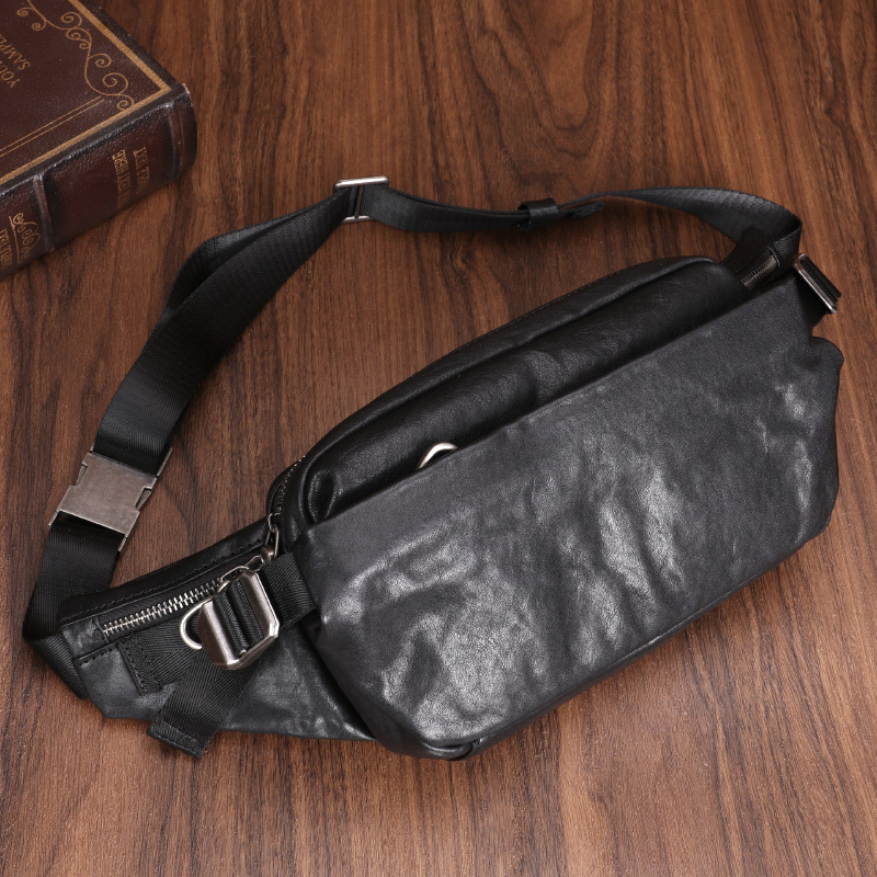 Men's leather bag head skin tide brand Han bag new multi-function mobile phone bag bag skewed bag bag