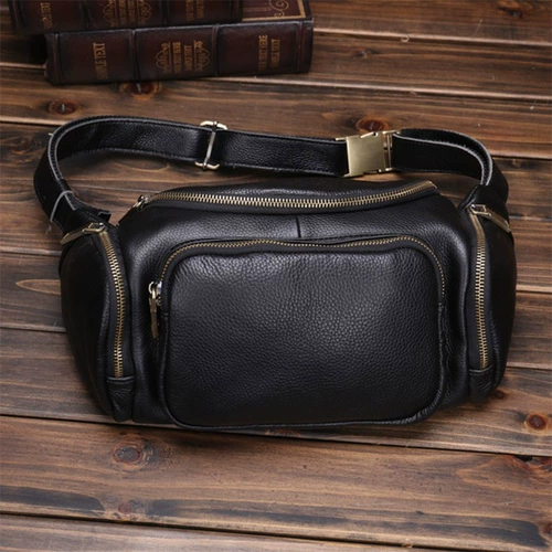 Нагрудная сумка, кожаная вместительная и большая поясная сумка, водонепроницаемая спортивная сумка на одно плечо, из натуральной кожи, воловья кожа