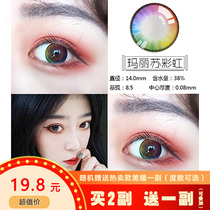 Contact lenses angel three-color summer clear size diameter black gray brown blue half a year throw myopia mixed-race female net red MD