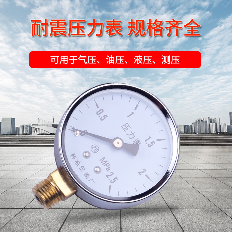 Air Compressor Parts Air Pump Radial Pressure Gauge Oil Filled Pressure Gauge Hot Selling Water Pressure Gauge