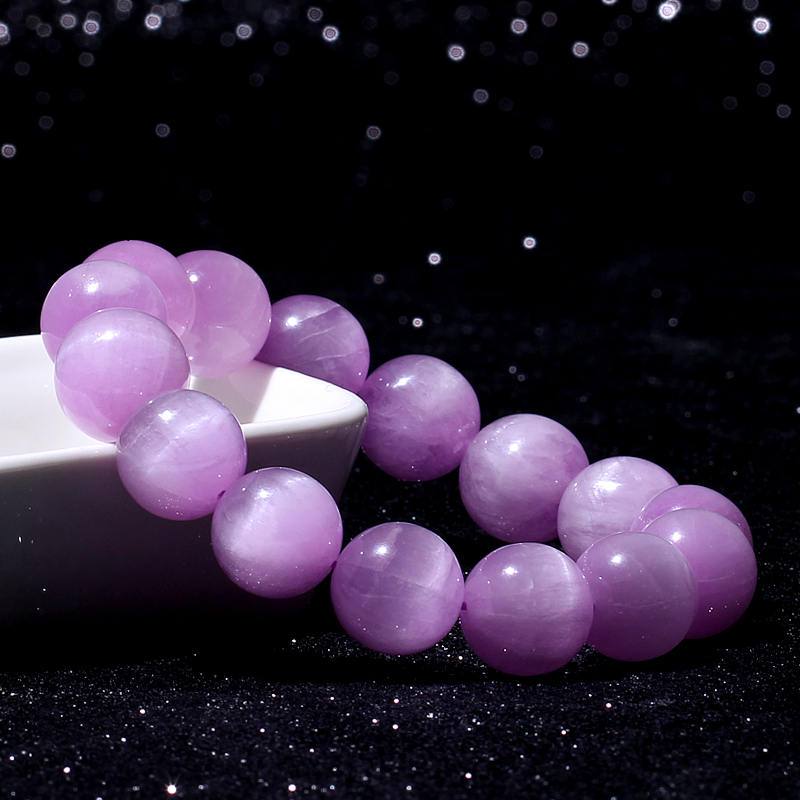  晶立方紫鋰輝貓眼薰衣草簡約手鍊 3006约6毫米直径Product Thumbnail