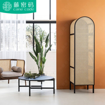 Rattan password Nordic Wood hotel rattan wine cabinet wardrobe bookcase apartment hotel furniture Japanese wine cabinet