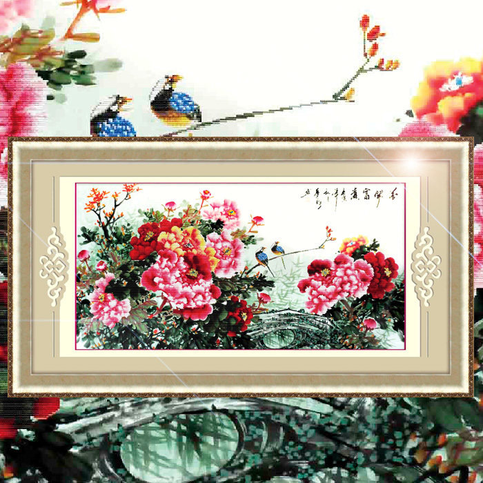 皇室蒙娜丽莎十字绣正品5D纯棉精准印花新款客厅花卉085花开富贵