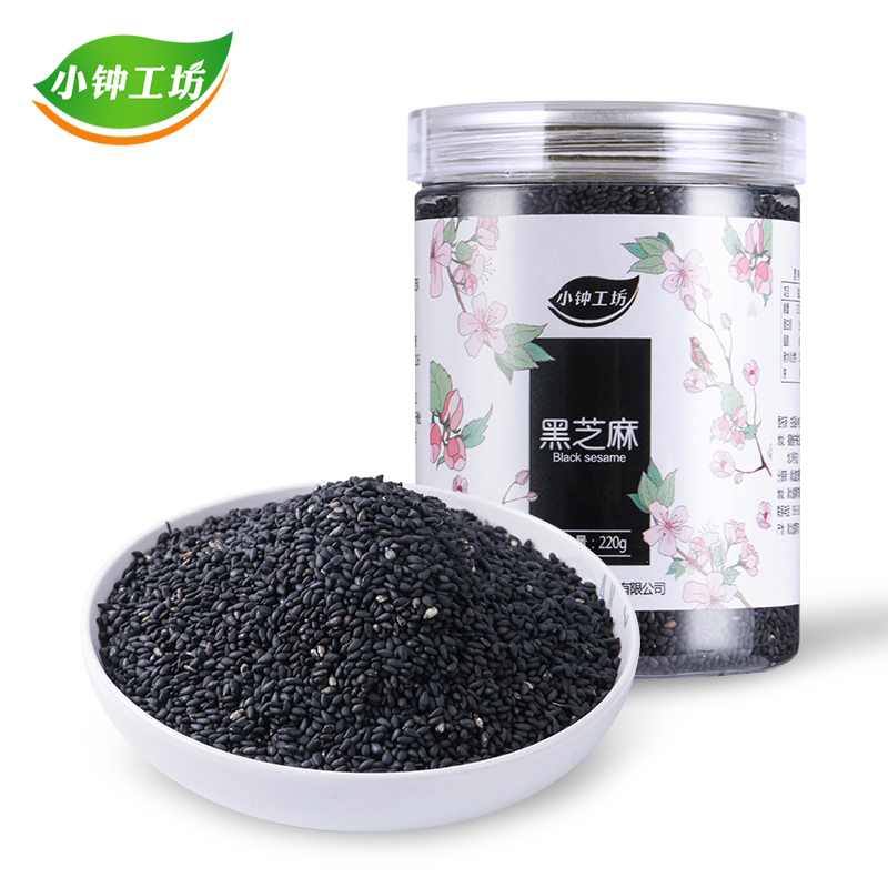 Xiaozhong Workshop fried cooked black sesame 220g Farm self-seed cooked ready-to-eat five-grain black sesame paste raw materials