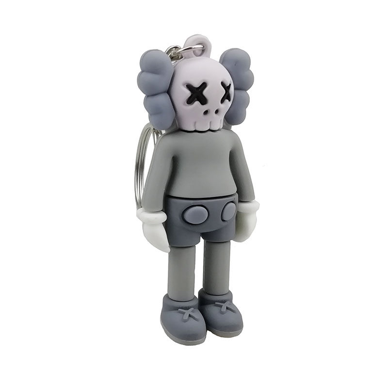 pvc soft glue kaws three-dimensional doll keychain Taipei 3d skull violent bear doll pendant KWAS