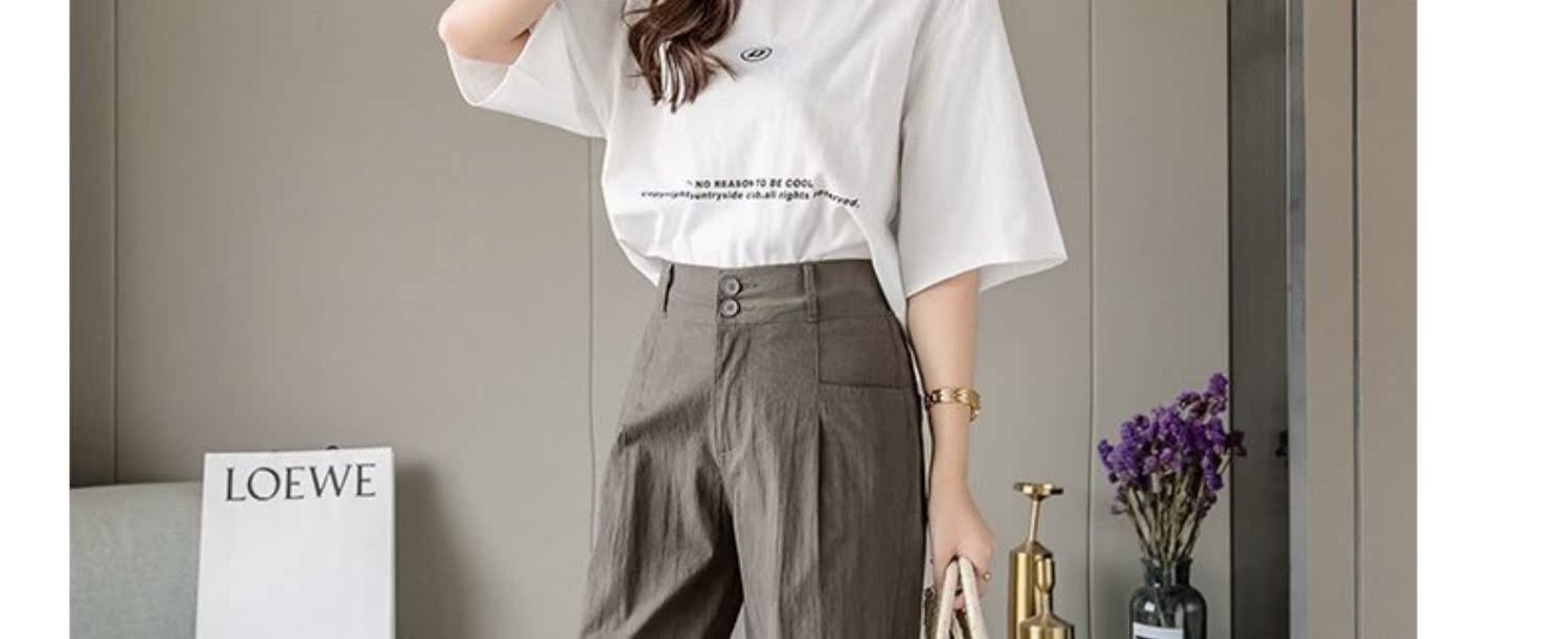Quần nữ 2019 phiên bản Hàn Quốc mới của quần dụng cụ harem lỏng lẻo quần thường ngày hè mỏng phần cotton và quần linen - Quần Harem quần jean baggy nữ