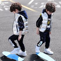  Childrens clothing boys three-piece suit winter 2021 new childrens autumn and winter western style gold velvet 3-piece thick tide