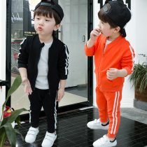  Boys  autumn suit 2021 new childrens sports cardigan jacket childrens spring and autumn fashion two-piece tide