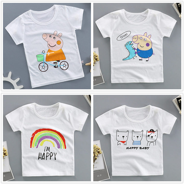 Trẻ em mùa hè ngắn tay T-Shirt bé cotton nửa tay áo sơ mi bé 0-6 tuổi nam giới và phụ nữ bé mỏng quần áo trẻ em