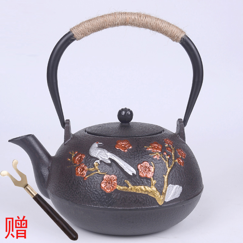 Japanese iron jug cast iron jug without coating iron teapot imported southern raw iron pot tea set boiling water to cook tea old iron pot
