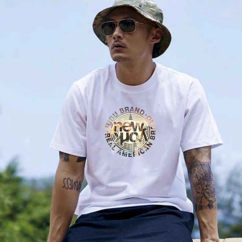 21 - country tide short sleeve t shirt men's tide summer round neck large cotton loose men's half - sleeve leisure tops