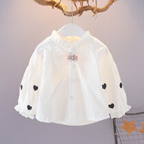 Girls cotton shirt spring and autumn long sleeve jacket 0-1-2-3 years old 5 baby girl shirt Korean baby clothes 1