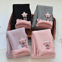 Girls plus velvet leggings children's new cotton outside wear warm cotton pants little girl baby autumn and winter foreign style pants