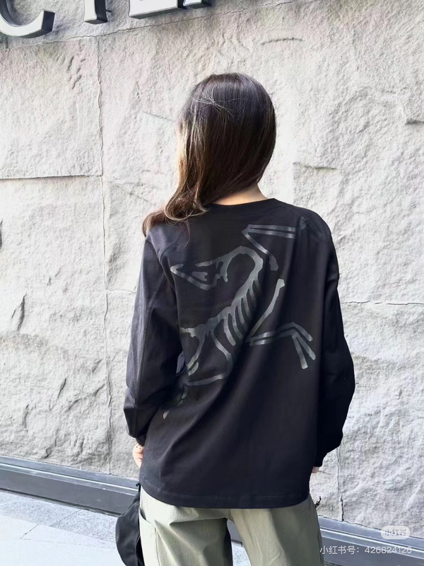 Arcteryx Kragg Bird Cotton Comfortable Round-Neck Pullover Long-Sleeved T-Shirt for Women, Genuine Product