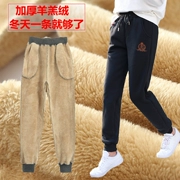 Đặc biệt hàng ngày cặp đôi mùa đông mẫu quần bó sát cashmere nam và nữ cộng với nhung chân dày quần thường quần nữ kích thước lớn