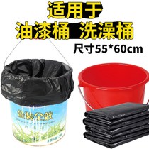 Black thick large garbage bag bath bucket paint coating bucket flat mouth medium plastic garbage bag 55*60