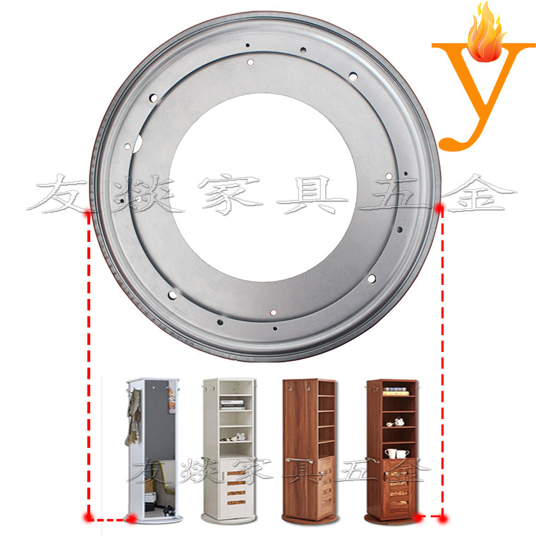 Large turntable white zinc plate creative rotating bookshelf accessories 360 degree rotator furniture hardware accessories iron turntable E14