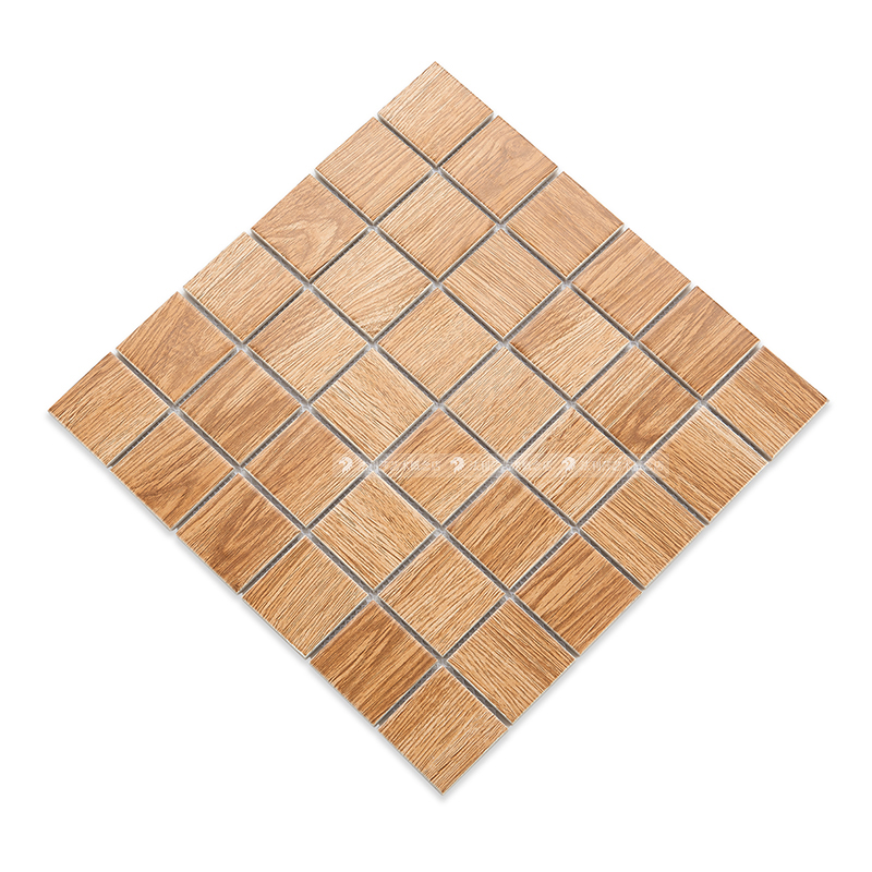 Ceramic mosaic imitation wood grain brick bathroom outdoor kitchen background wall stickers balcony non-slip brick floor