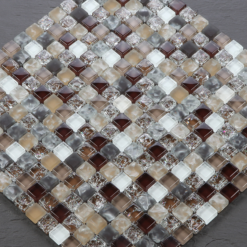 Crystal glass mosaic Electroplated silver mirror tile wall tile wall collage background wall bathroom decoration