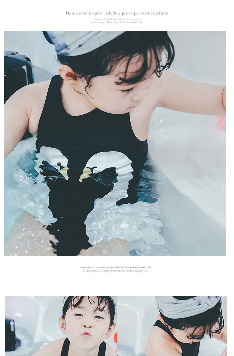 Đồ bơi cho trẻ em Cô gái Công chúa Bé Đen Thiên nga Áo tắm Cô gái Xiêm Dễ thương Little Swan Đồ bơi bằng gỗ - Bộ đồ bơi của Kid đồ bơi trẻ em nữ 12 tuổi
