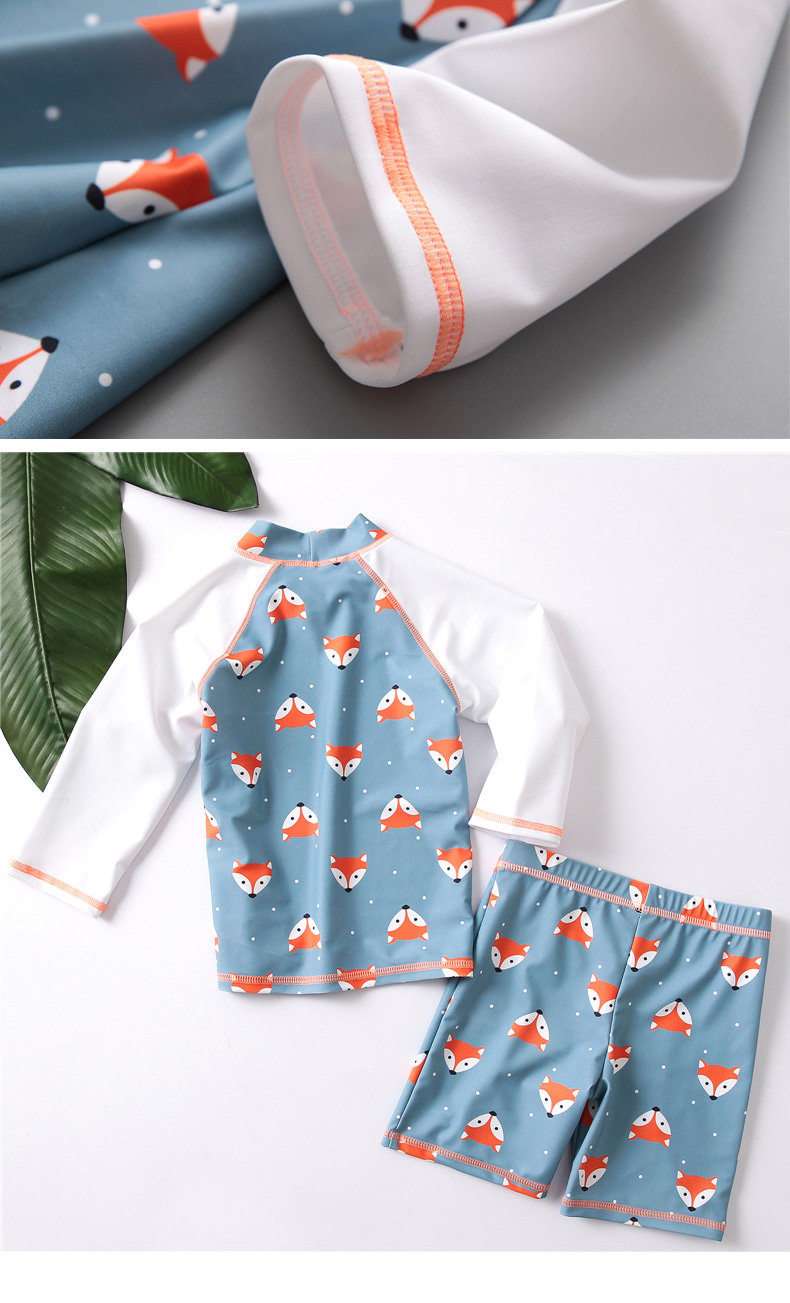 Áo tắm trẻ em Hàn Quốc dễ thương kiểu dáng con cáo dài tay áo tắm chia tay áo chống nắng quần áo lướt quần - Bộ đồ bơi của Kid đồ bơi cho trẻ