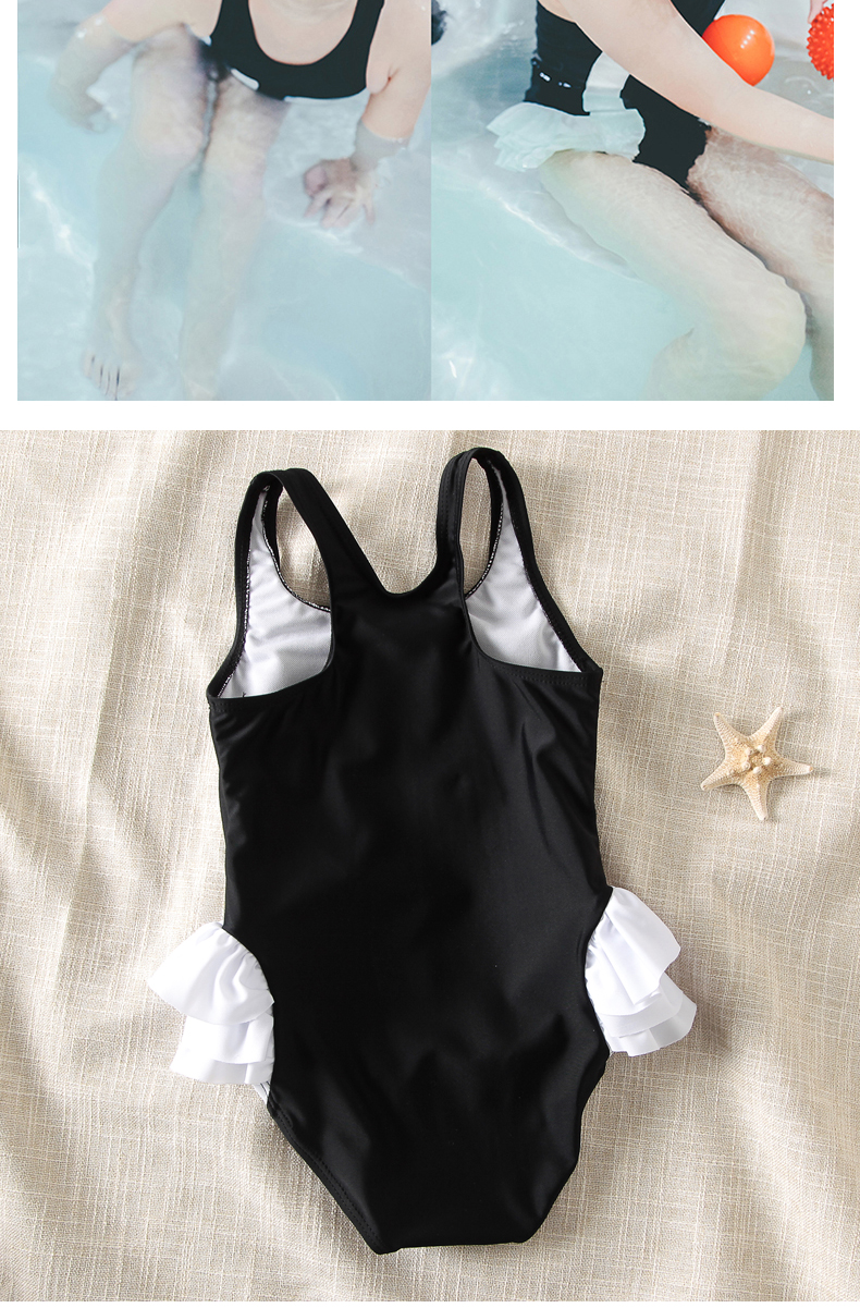 Đồ bơi cho trẻ em Cô gái Công chúa Bé Đen Thiên nga Áo tắm Cô gái Xiêm Dễ thương Little Swan Đồ bơi bằng gỗ - Bộ đồ bơi của Kid đồ bơi trẻ em nữ 12 tuổi