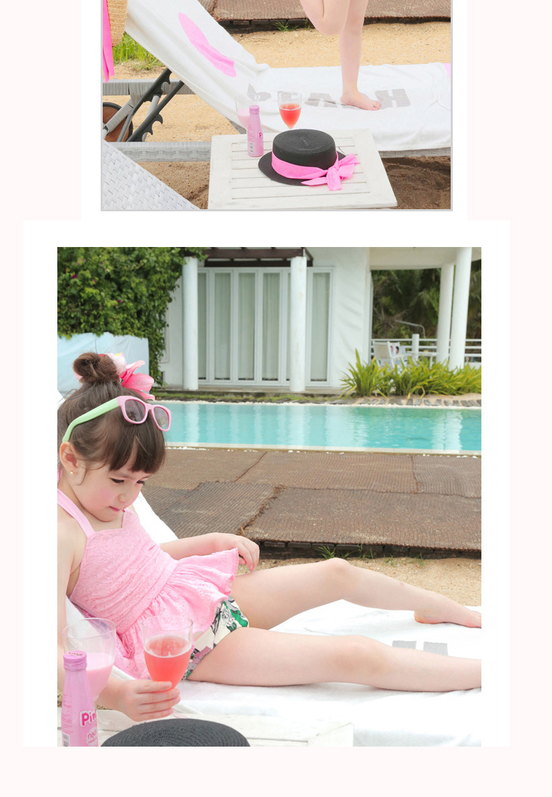 Hàn Quốc chia tam giác bé gái đồ bơi ren công chúa đầm đu treo cổ áo tắm trẻ em bikini - Bộ đồ bơi của Kid đồ bơi con nít