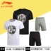 Trung Quốc Li Ning Bộ đồ thể thao nam mùa hè ngắn tay ngắn Quần short thể dục chạy bộ đồ thể thao giản dị Bộ hai mảnh - Thể thao sau