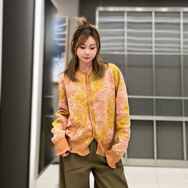 Jibei Clothing 26Th Autumn New Fashion Versatile Jacquard Pleated Cardigan Jacket