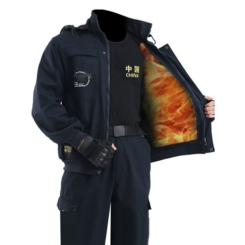 Флисовый демисезонный удерживающий тепло камуфляжный хлопковый комбинезон, увеличенная толщина, защита от ожогов