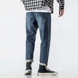 Осенние джинсы, синие штаны для отдыха, свободный прямой крой