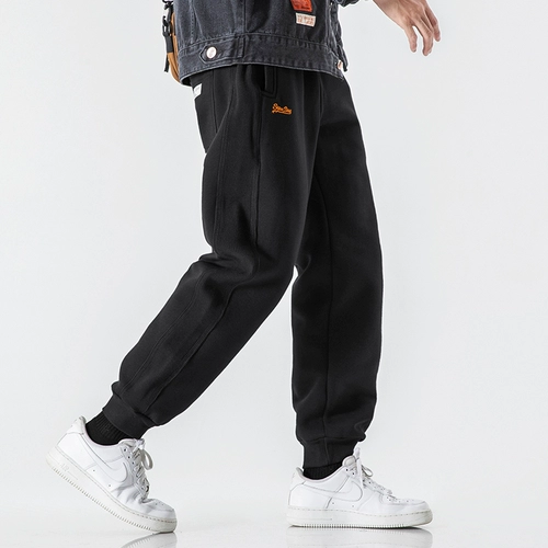 Осенние мужские трикотажные штаны, утепленные повседневные брюки для отдыха