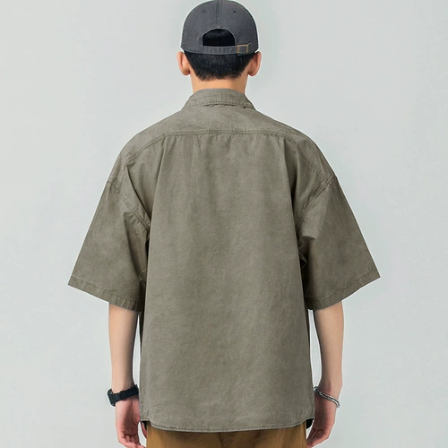 Летняя японская рубашка для мальчиков, хлопковая футболка для работы