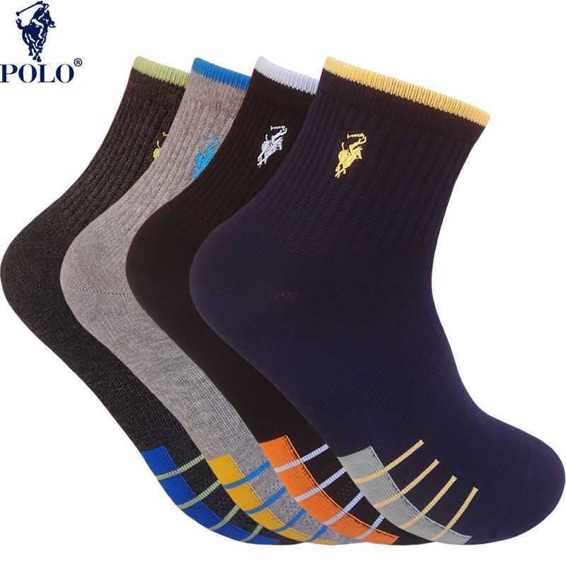 Polo Paul Spring and Summer Thin Sports Men's Socks, Breathable, Seamless, Odor-Resistant, Sweat-Absorbing, Mesh Mid-Tube Jacquard Casual Short Socks